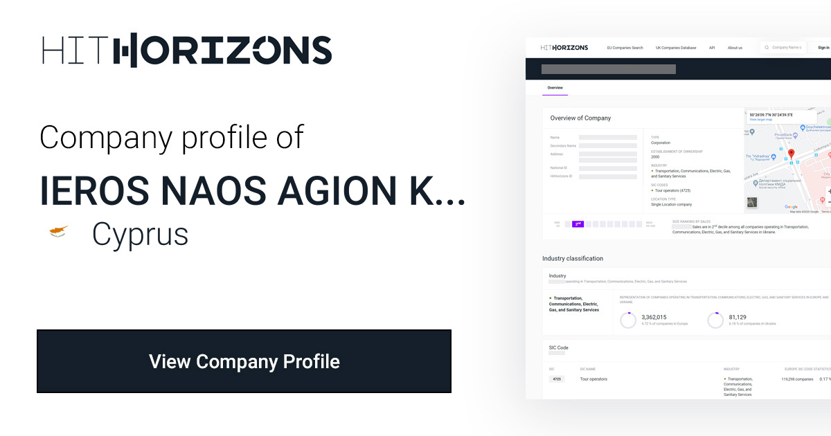 Company Profile of IEROS NAOS AGION KONSTANTINOU & ELENIS | HitHorizons.com