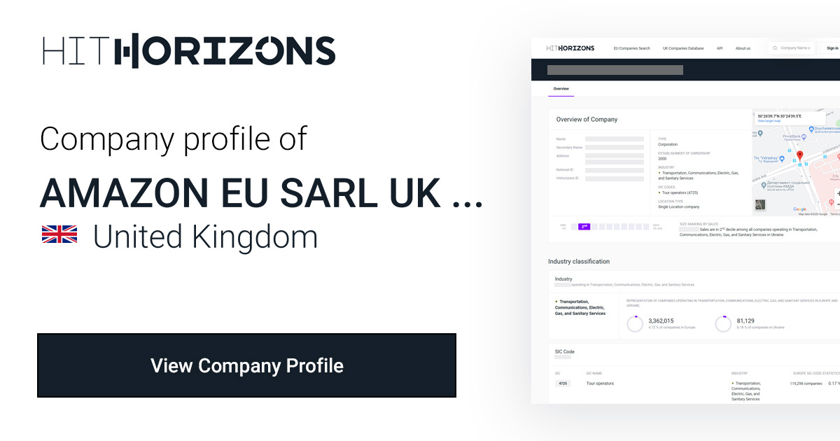 Company Profile of AMAZON EU SARL, UK BRANCH | HitHorizons.com