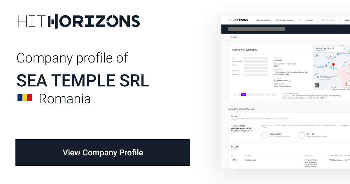 Company Profile of SEA TEMPLE SRL | HitHorizons.com